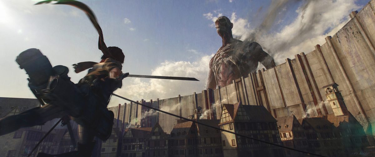 Mikasa vs Titan Colossal