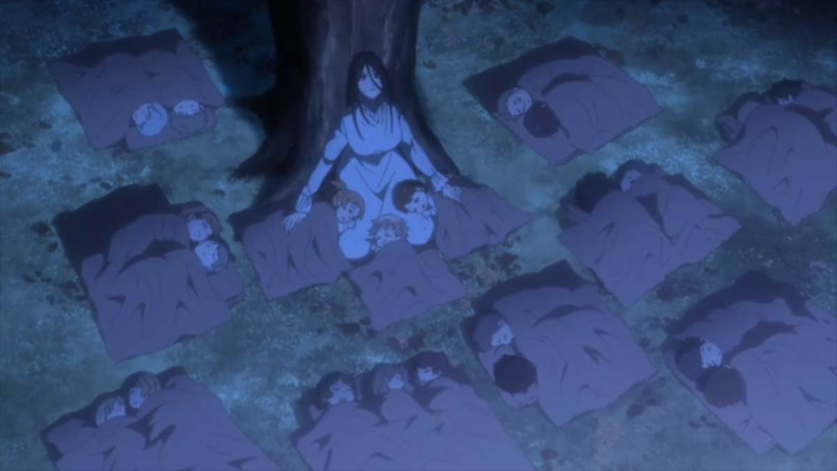 Isabella cheveux longs et les enfants de moins de 6 ans Promised Neverland.png