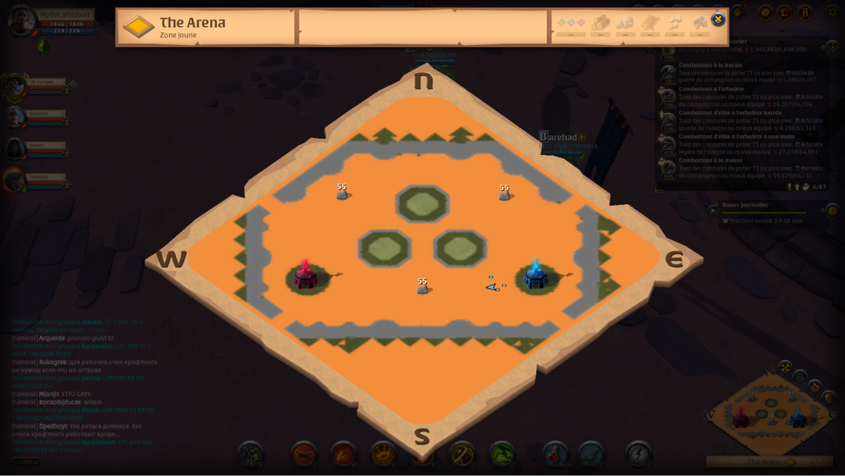 Minimap de l'arène d'Albion Online