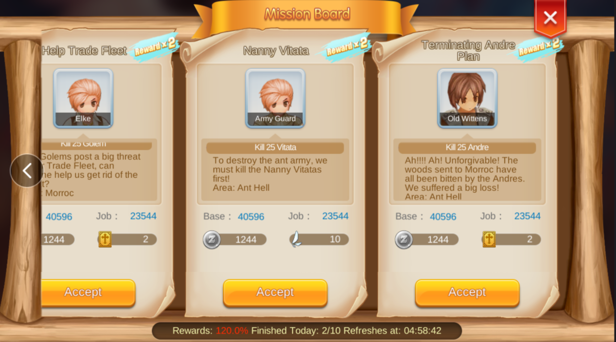 Quêtes journalières Ragnarok M Eternal Love.png