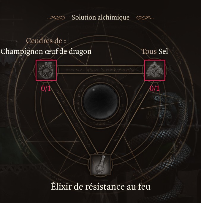 recettes dans Baldur's Gate 3