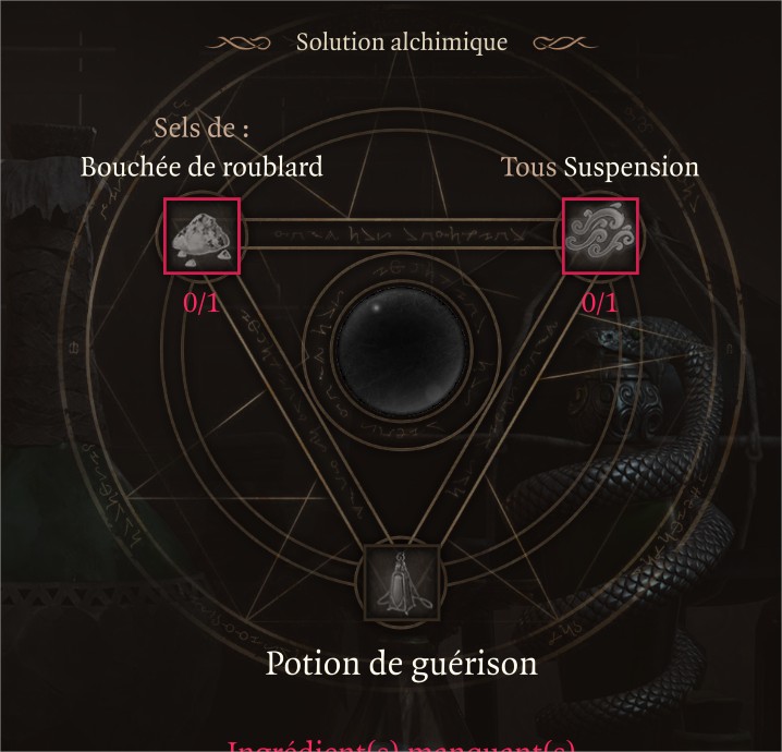 recettes dans Baldur's Gate 3