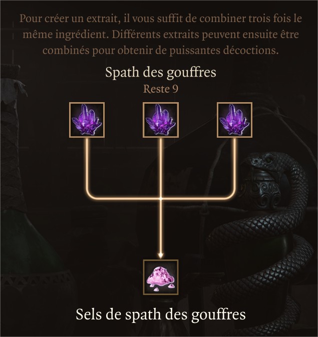 recettes dans Baldur's Gate 3