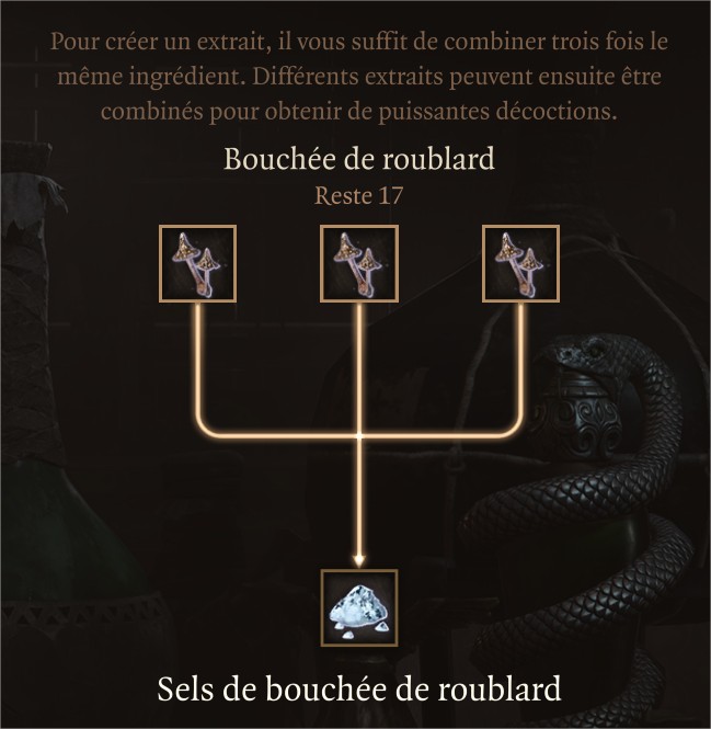 recettes dans Baldur's Gate 3