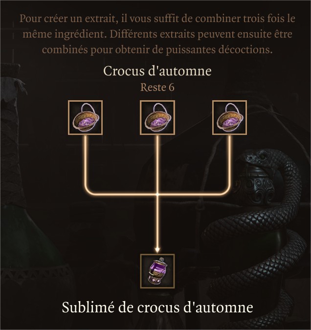recettes dans Baldur's Gate 3