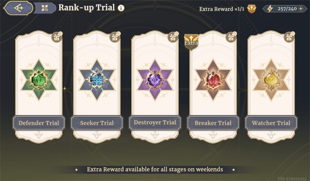Rank-up trial Sword of Convallaria